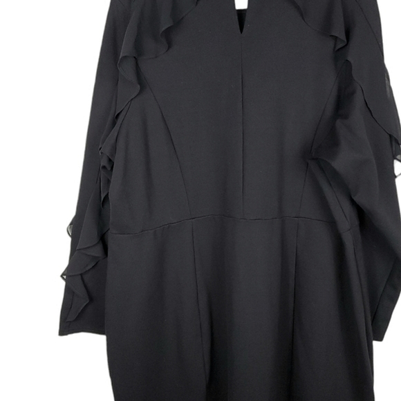 City Chic Black Ruffle Sleeve Dress - Picture 6 of 10